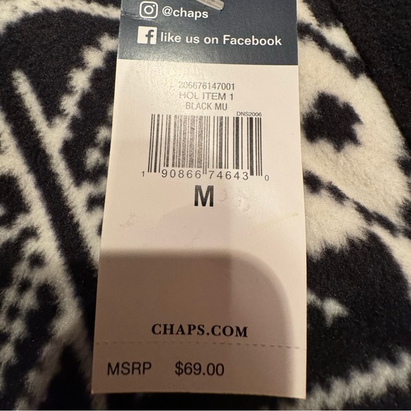 Chaps Women’s Black and White Full Zip Vest Size Medium New With Tags - Picture 16 of 16